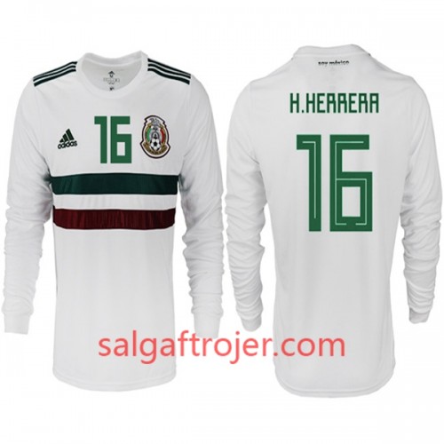 Mexiko Fodboldtrøjer H.HERRERA 16 Udebanesæt VM 2018 Langærmet Mexiko Fodboldtrøjer H.HERRERA 16 Udebanesæt VM 2018 Langærmet